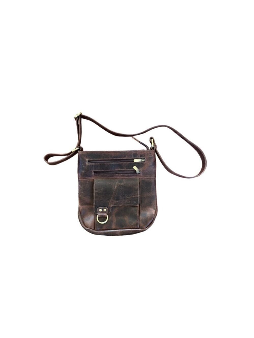 Luxeoria Y2K Brown Leather Messenger Bag Men’s /Women’s One Size